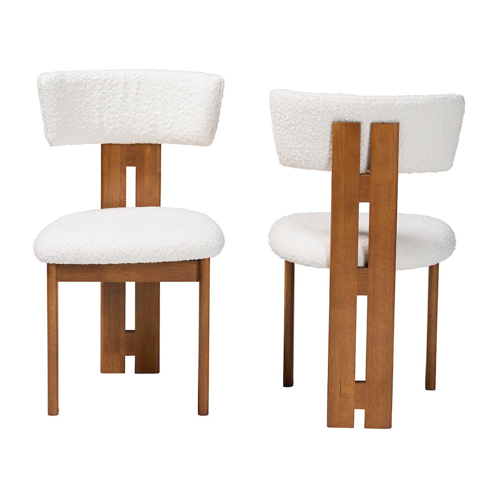 Kyren Modern Cream Boucle Dining Chair. Picture 2