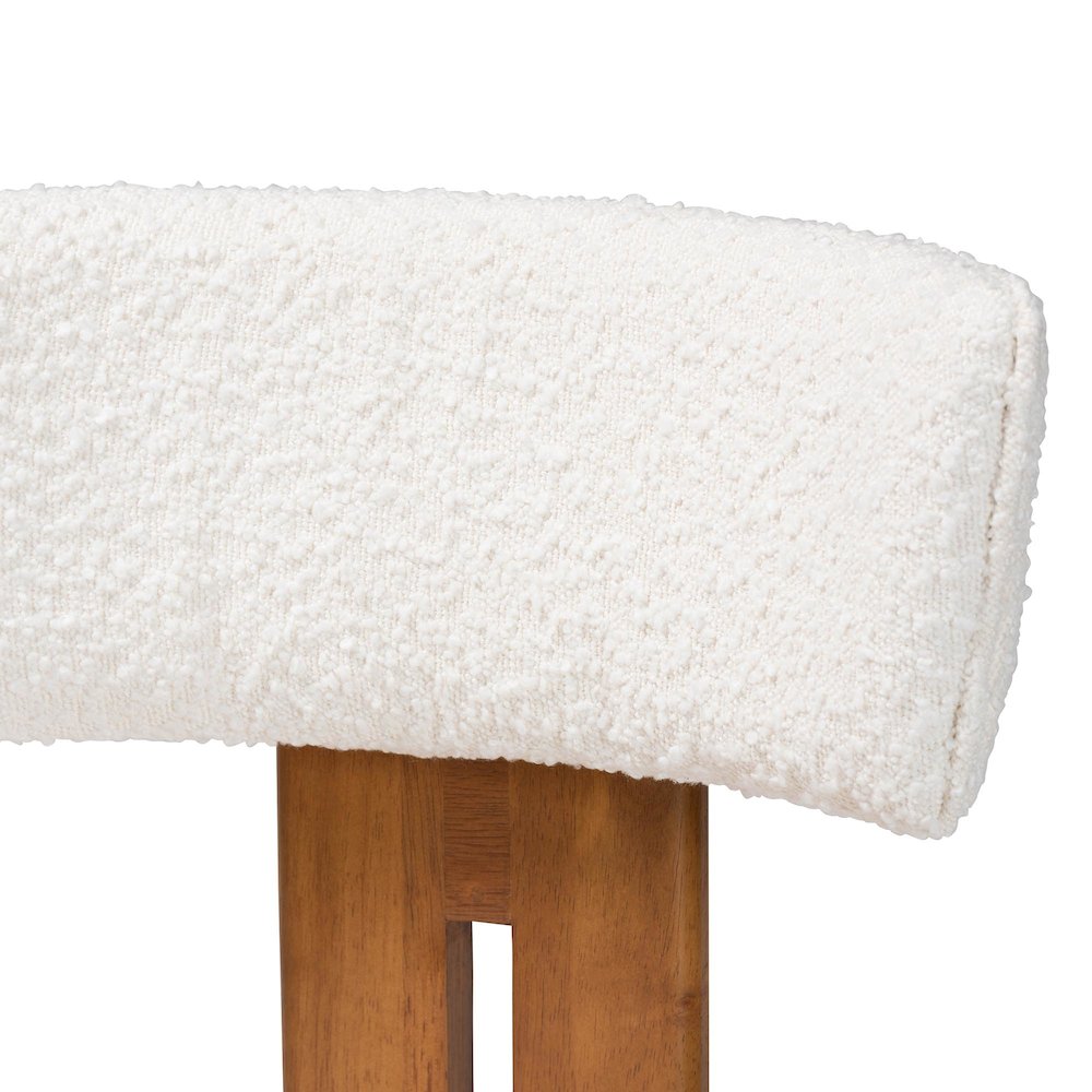 Kyren Modern Cream Boucle Dining Chair. Picture 4