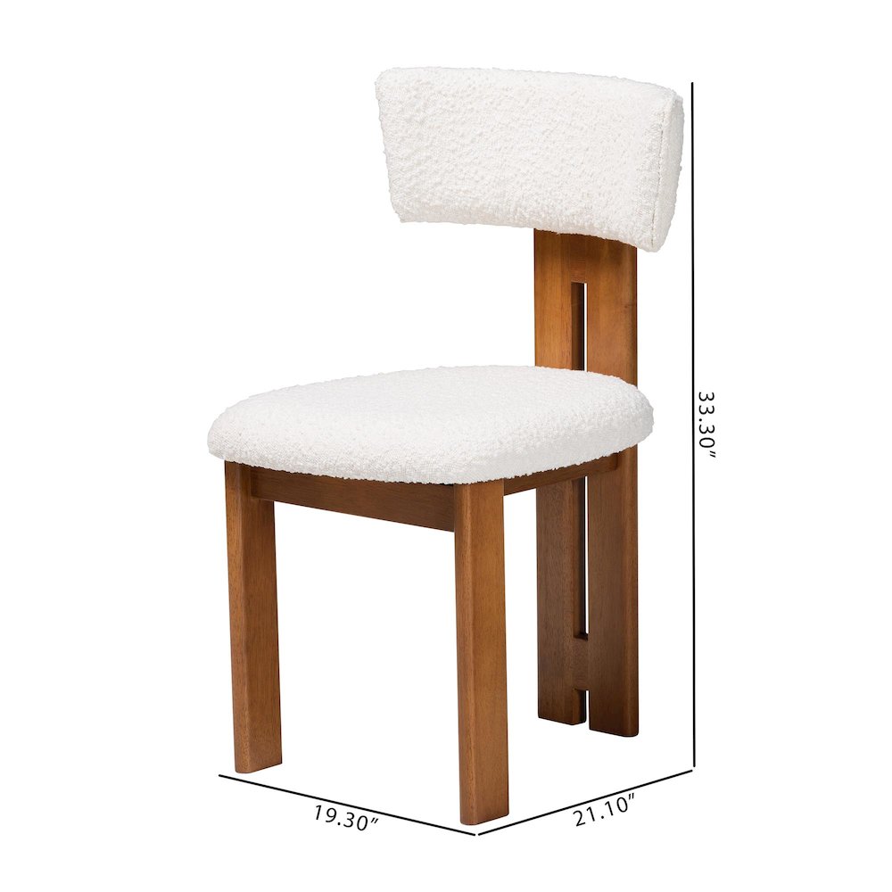 Kyren Modern Cream Boucle Dining Chair. Picture 9