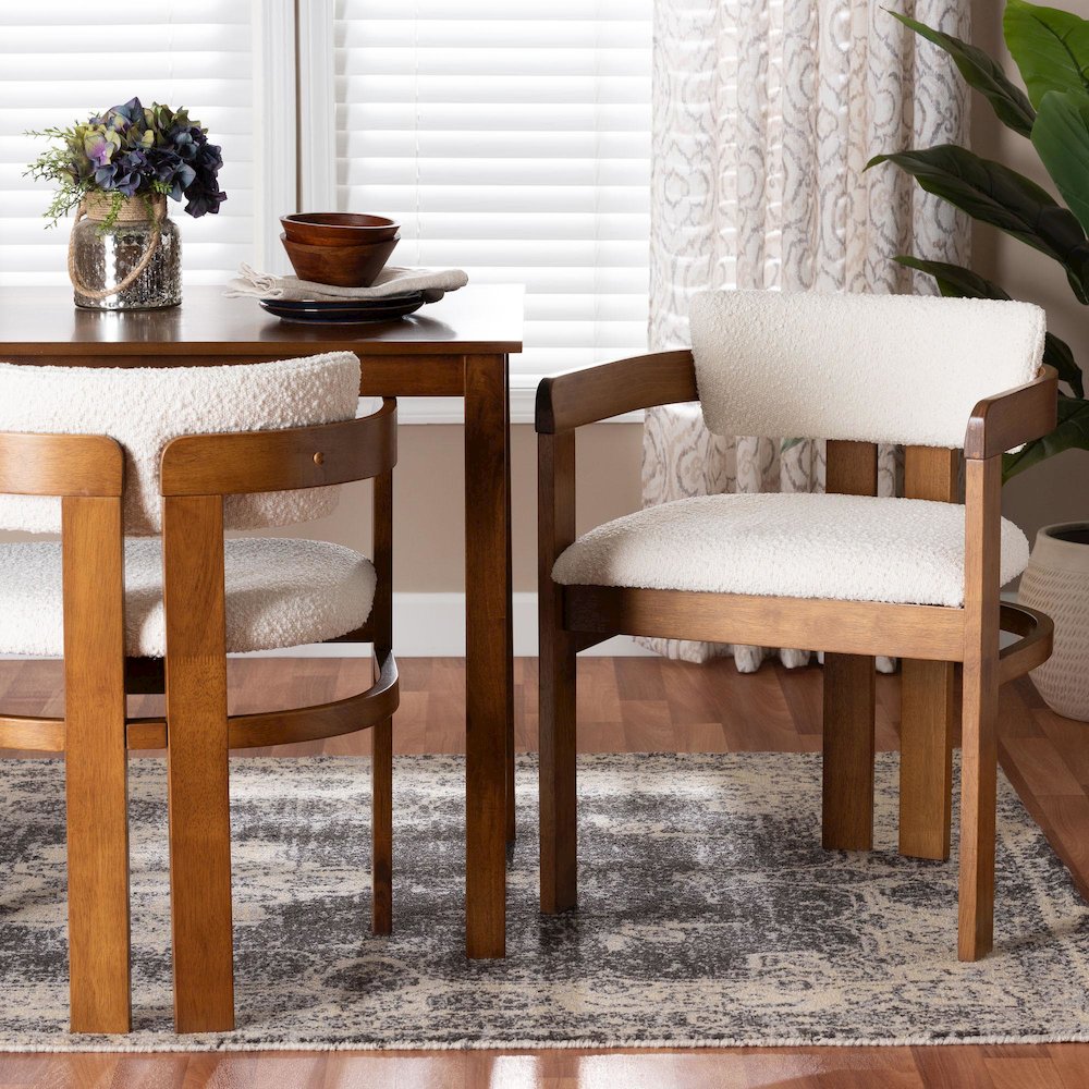 Carice Modern Cream Boucle Dining Chair. Picture 8
