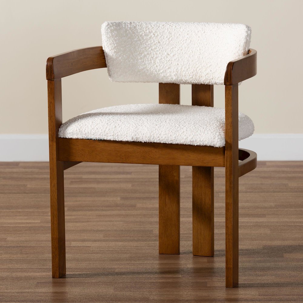 Carice Modern Cream Boucle Dining Chair. Picture 9