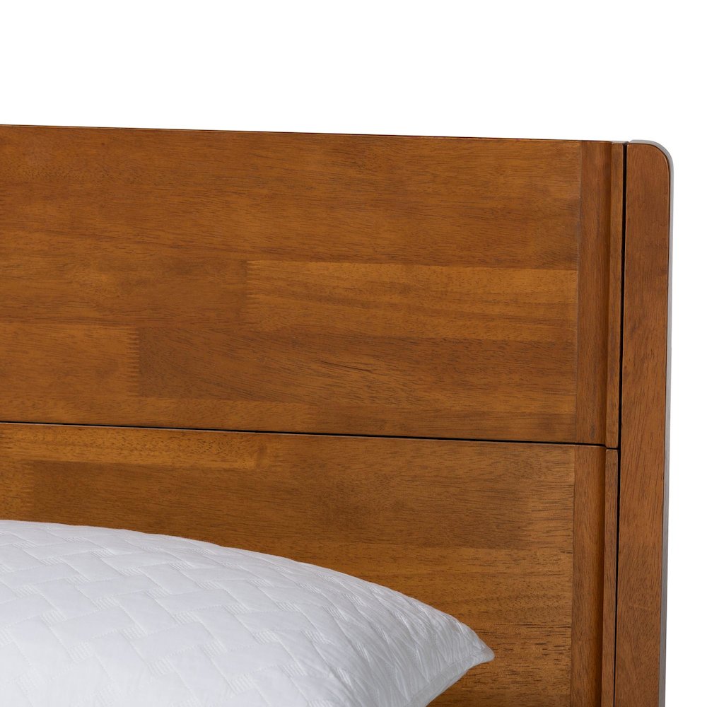 Aldith Japandi Walnut Brown Toolless Assembly Queen Platform Bed. Picture 4