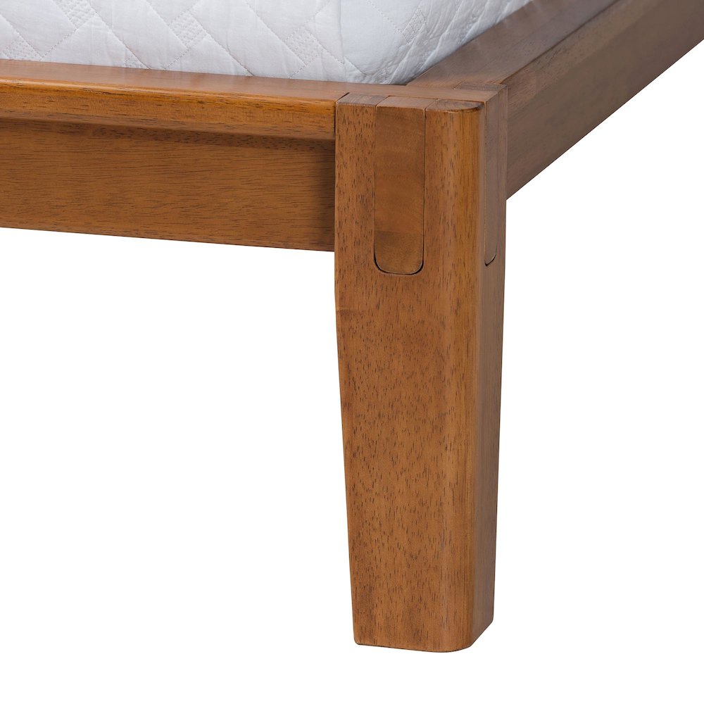 Aldith Japandi Walnut Brown Toolless Assembly Queen Platform Bed. Picture 5