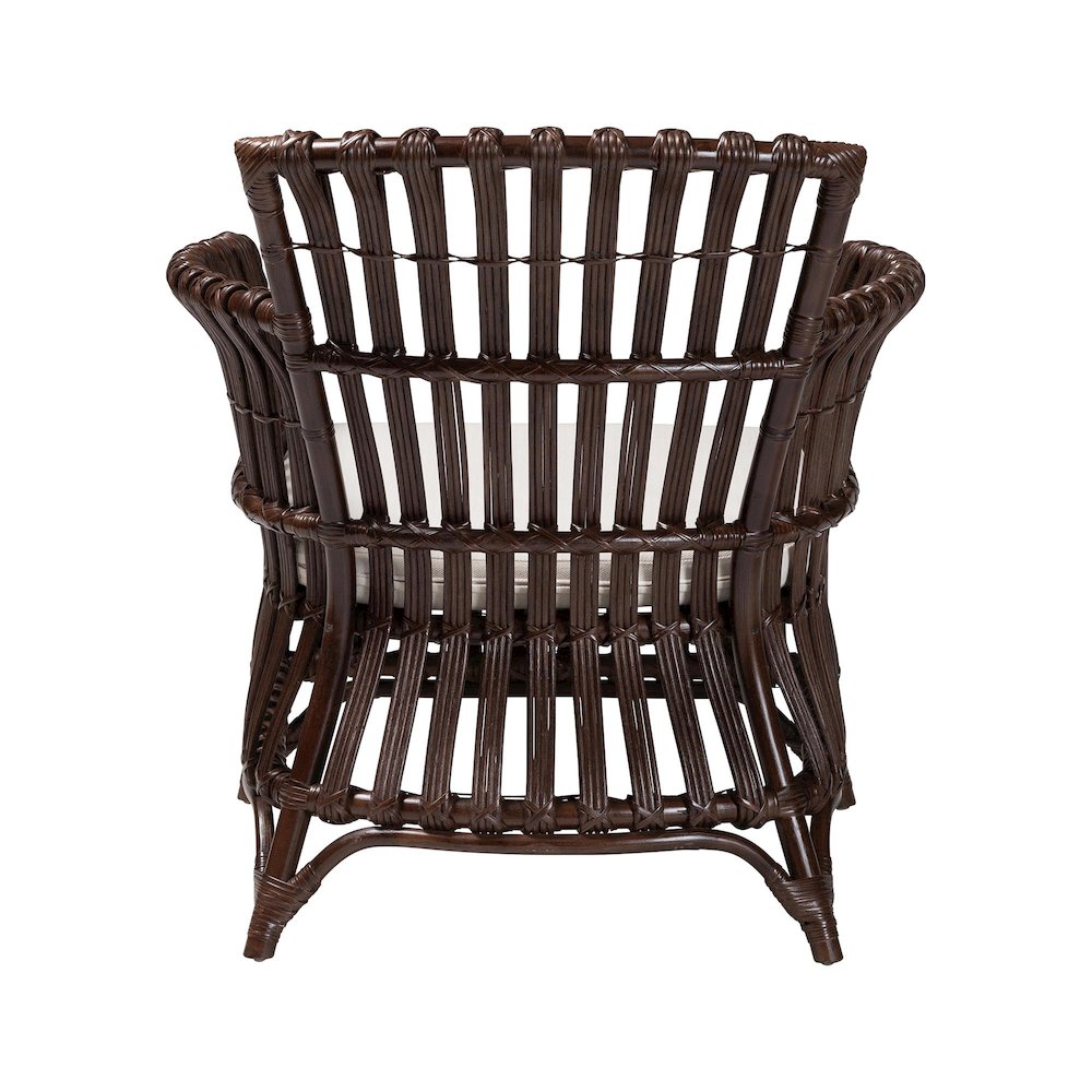 Brooklyn Bohemian Very Dark Brown Rattan Arm Chair. Picture 4