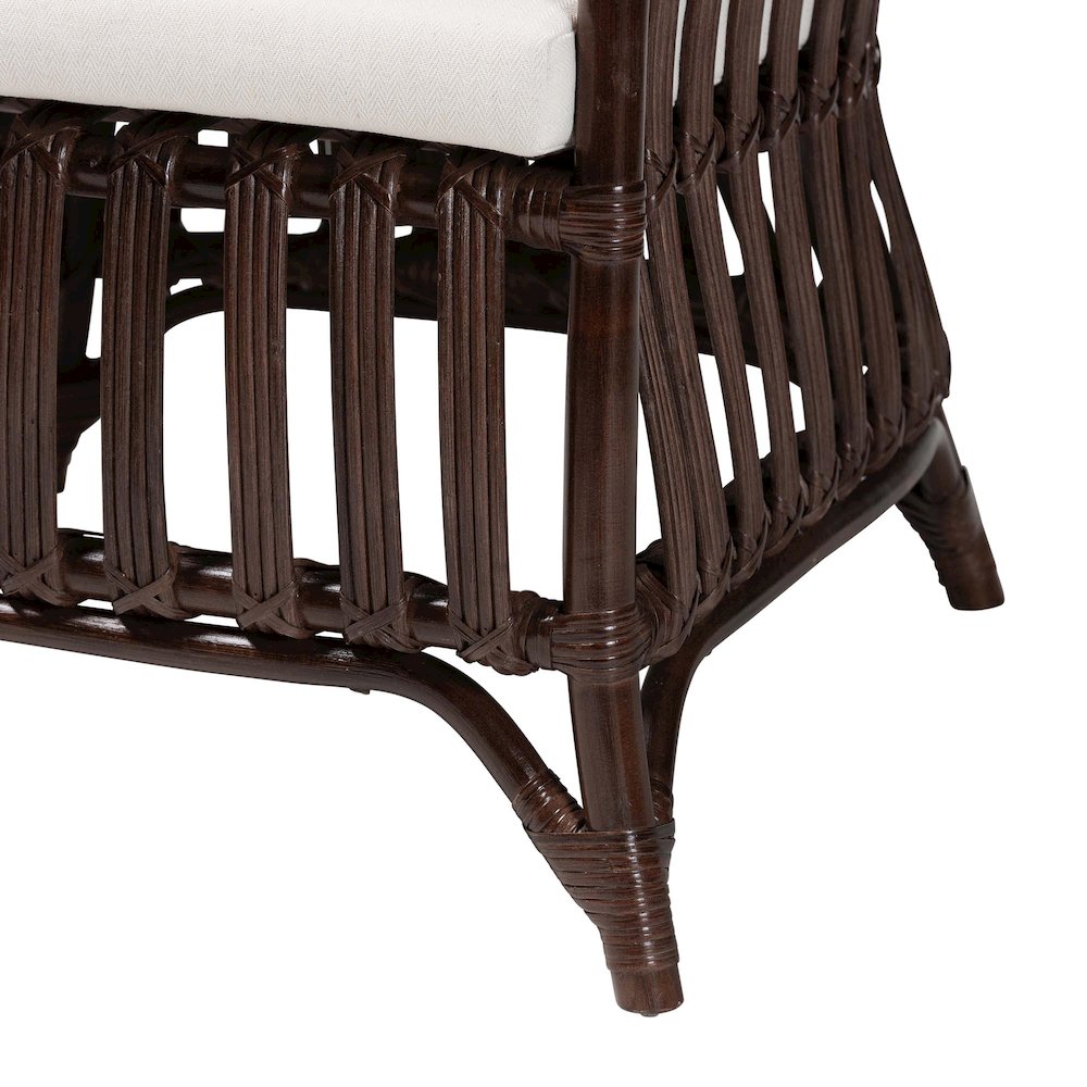 Brooklyn Bohemian Very Dark Brown Rattan Arm Chair. Picture 6
