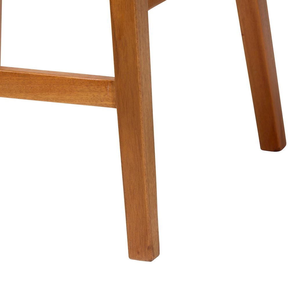 Asgart Bohemian Natural Rattan and Mahogany Wood Bar Stool. Picture 7