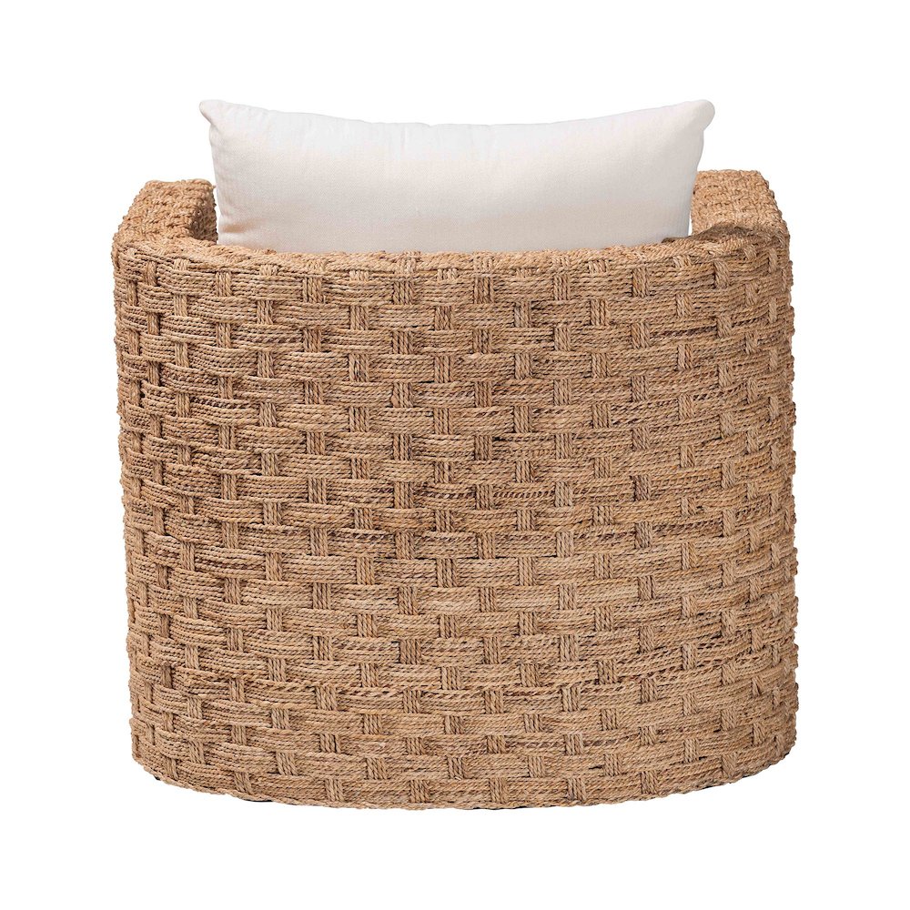 Rhinos Bohemian Light Brown Seagrass Tuxedo Arm Chair. Picture 4