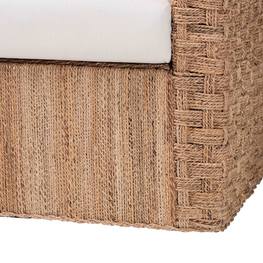 Rhinos Bohemian Light Brown Seagrass Tuxedo Arm Chair. Picture 5