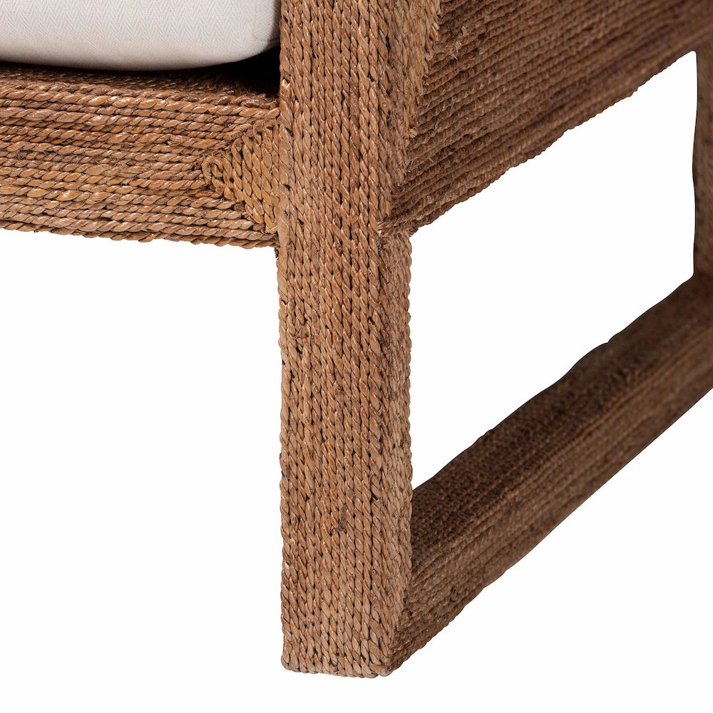 Helina Bohemian Bleached Seagrass and Acacia Wood Arm Chair. Picture 6