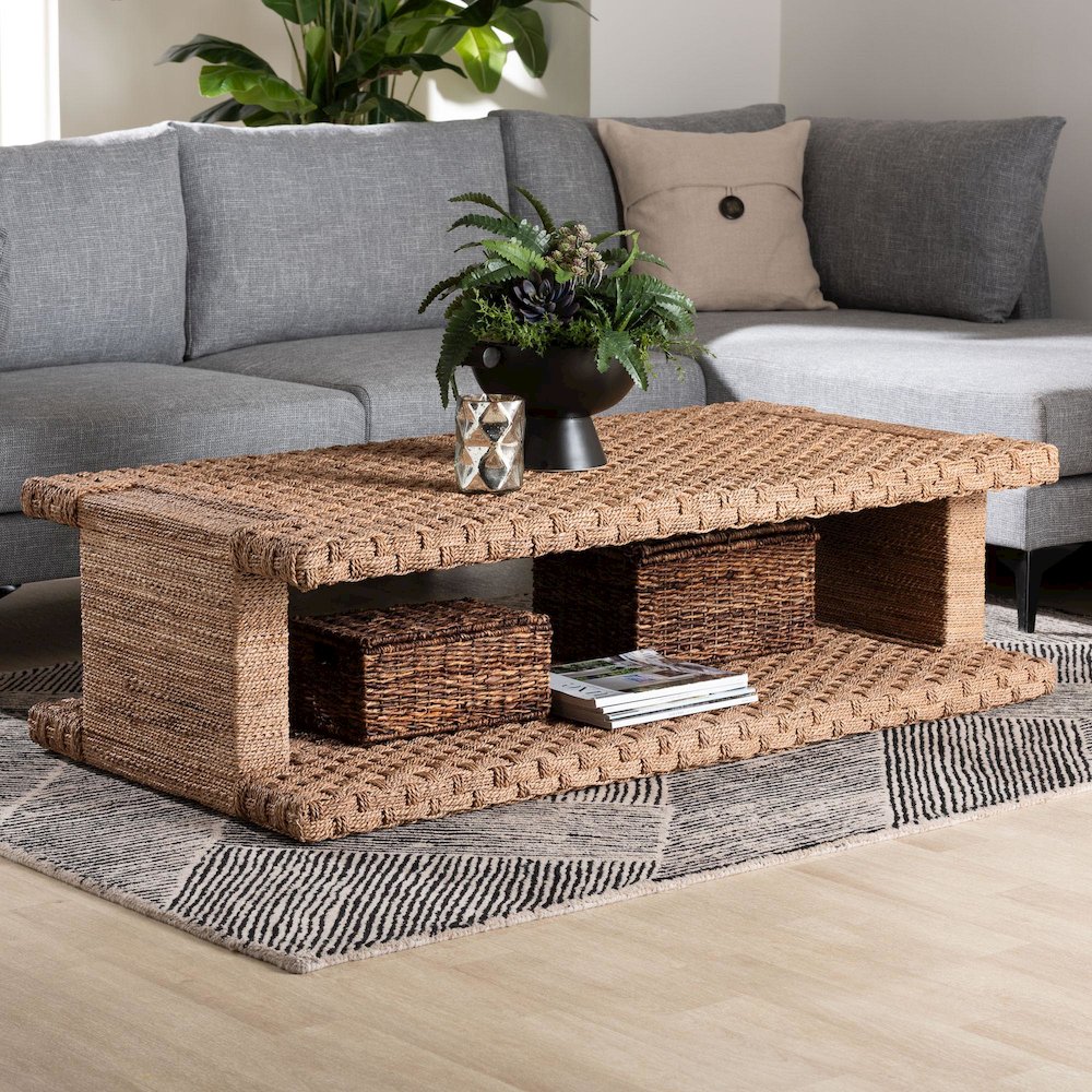 Rhinos Handwoven Seagrass Coffee Table. Picture 7