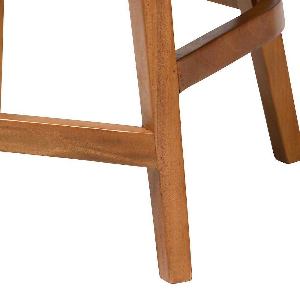 Sabit Bohemian Seagrass and Mahogany Wood Counter Stool. Picture 6