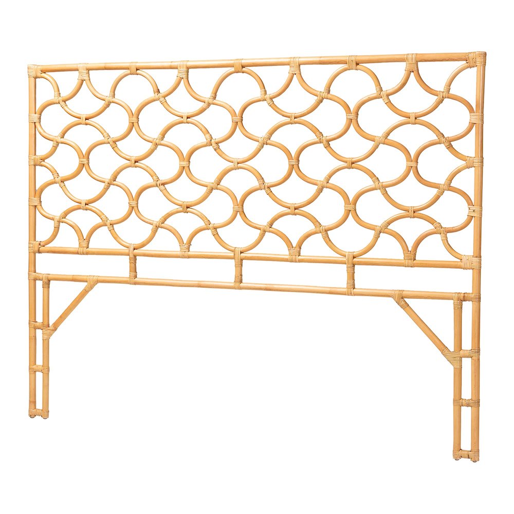 Kalcya Bohemian Natural Rattan King Size Standalone Headboard. Picture 1