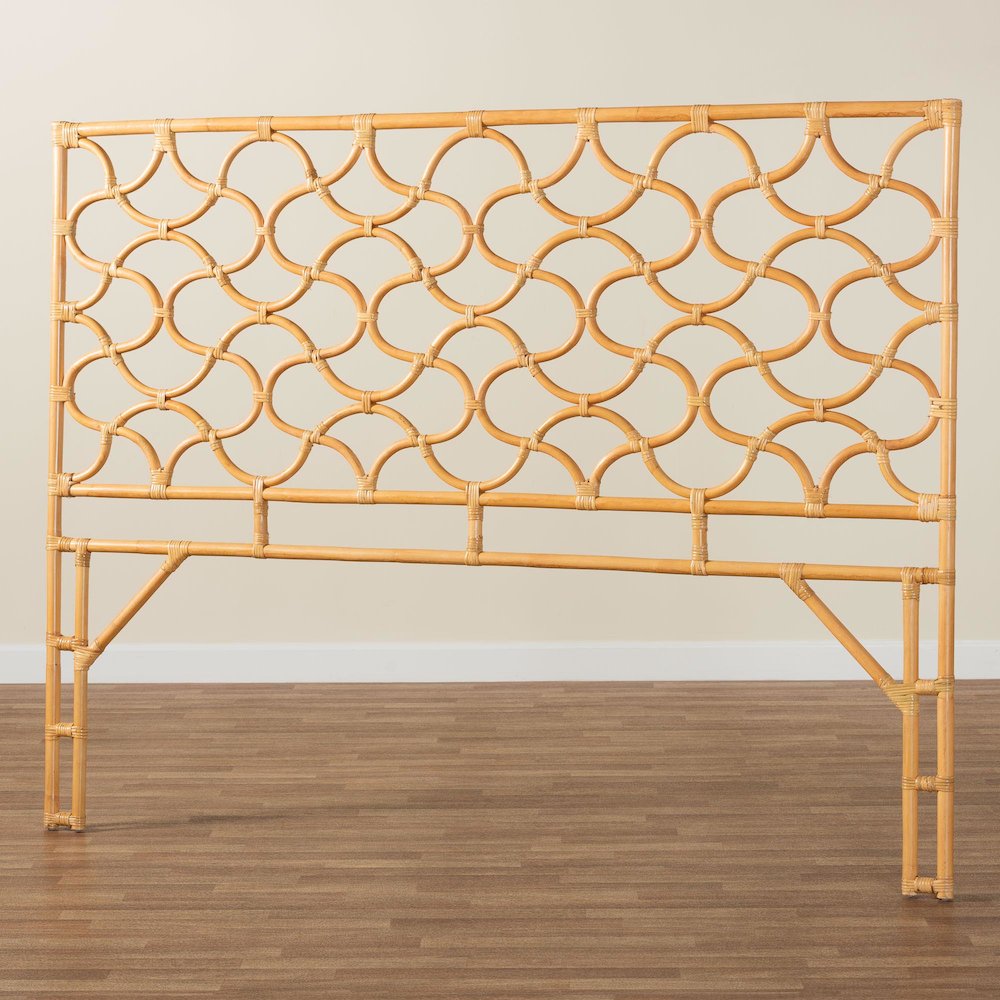 Kalcya Bohemian Natural Rattan King Size Standalone Headboard. Picture 6