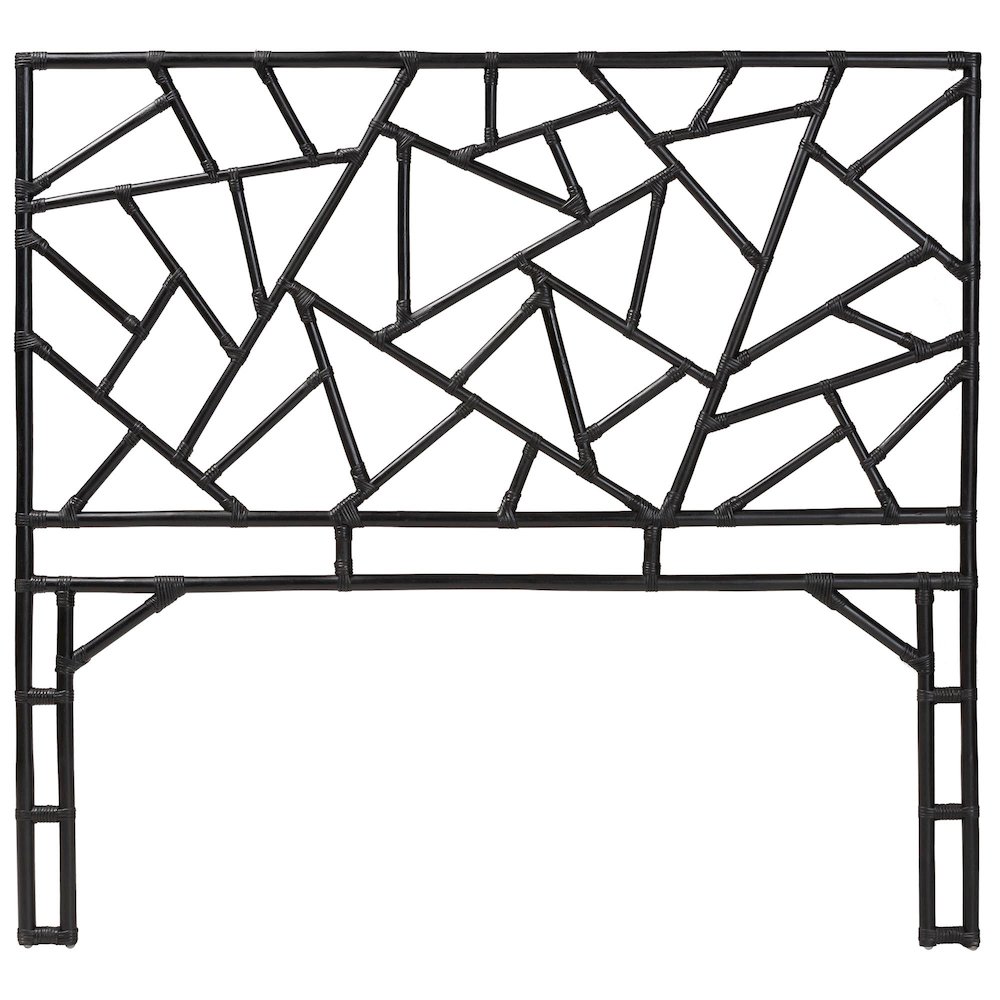 Frydel Black Rattan Queen Size Standalone Headboard. Picture 2
