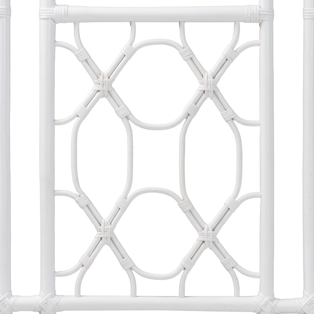 Sampson Bohemian White Rattan Queen Size Standalone Headboard. Picture 3