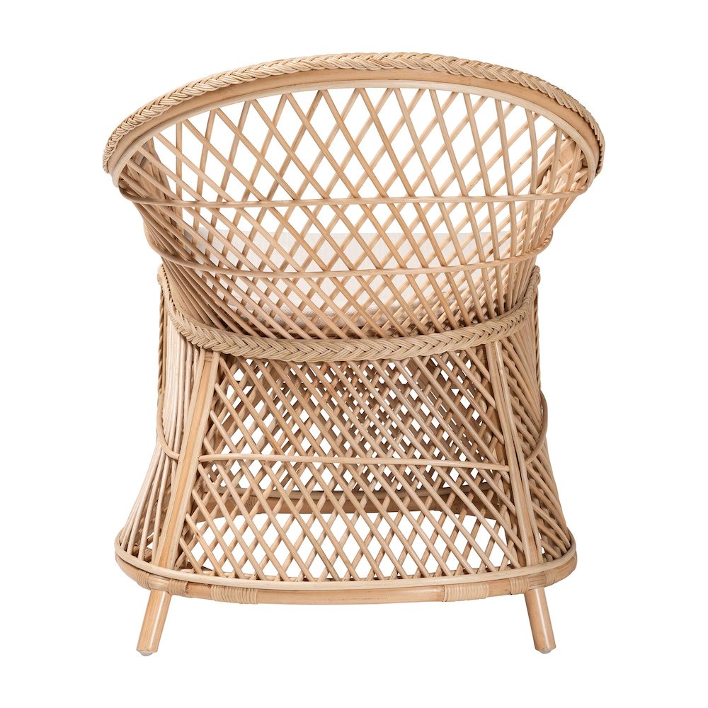 Casilda Bohemian Natural Braided Rattan Arm Chair. Picture 4
