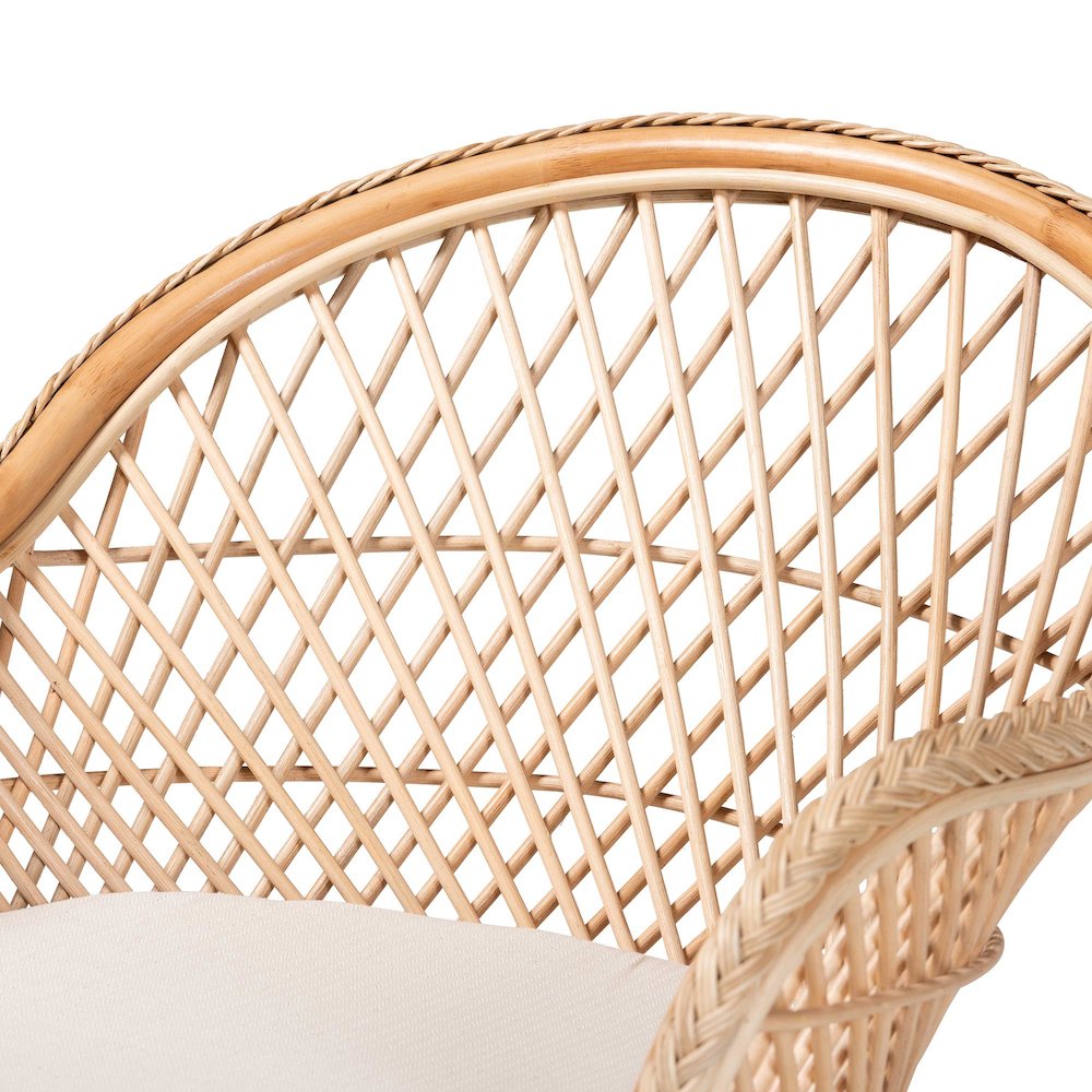 Casilda Bohemian Natural Braided Rattan Arm Chair. Picture 5