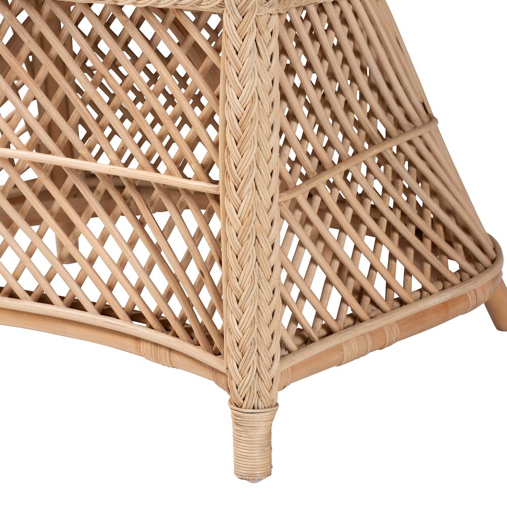 Casilda Bohemian Natural Braided Rattan Arm Chair. Picture 6