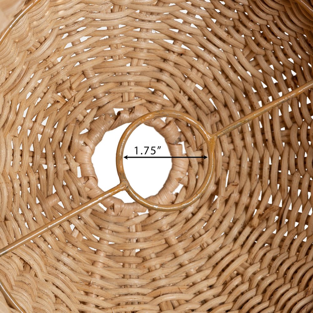 Semira Bohemian Natural Scalloped Rattan Pendant Lampshade. Picture 6