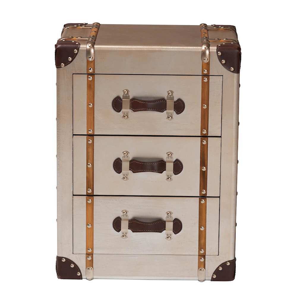 Naylor Vintage Matte Bronze 3-Drawer Cabinet. Picture 3