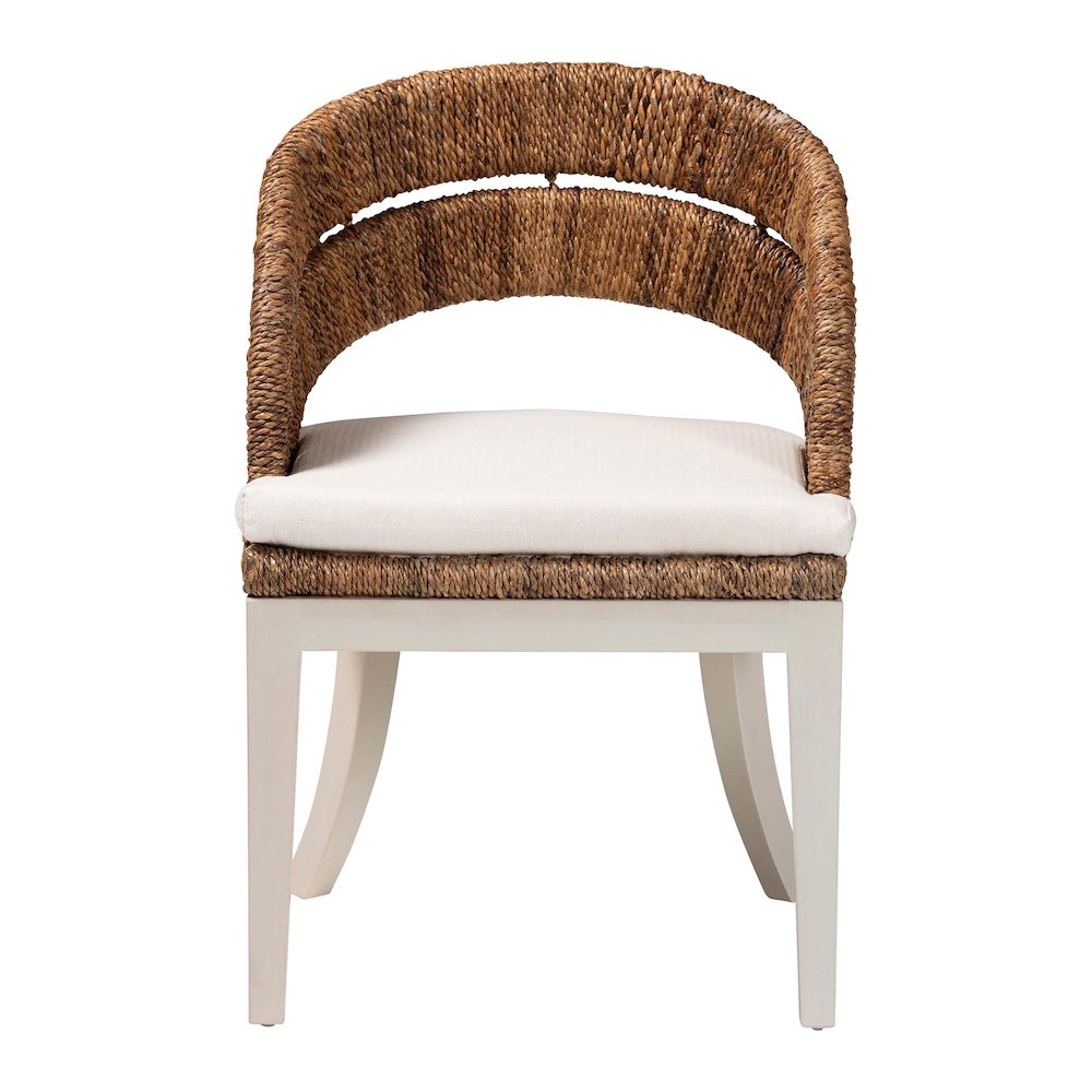 Ubud Bohemian Natural Seagrass and Mahogany Wood Dining Chair. Picture 2
