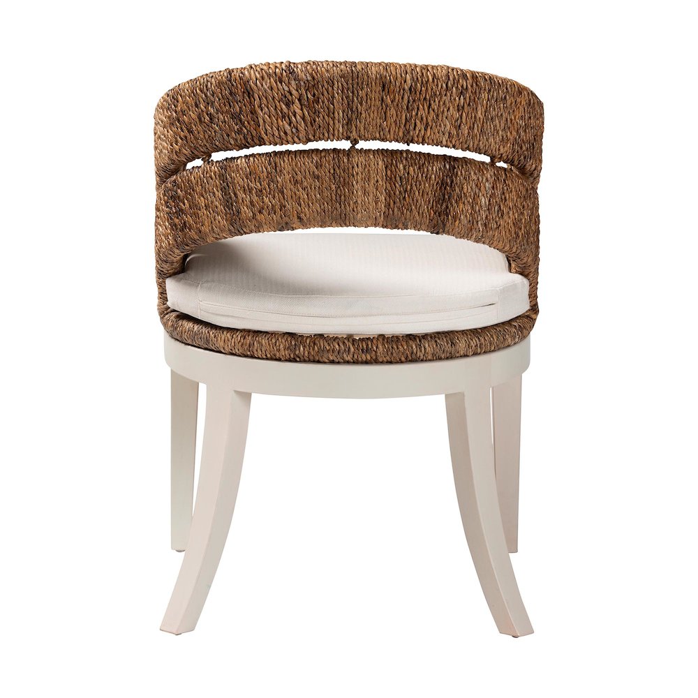 Ubud Bohemian Natural Seagrass and Mahogany Wood Dining Chair. Picture 4