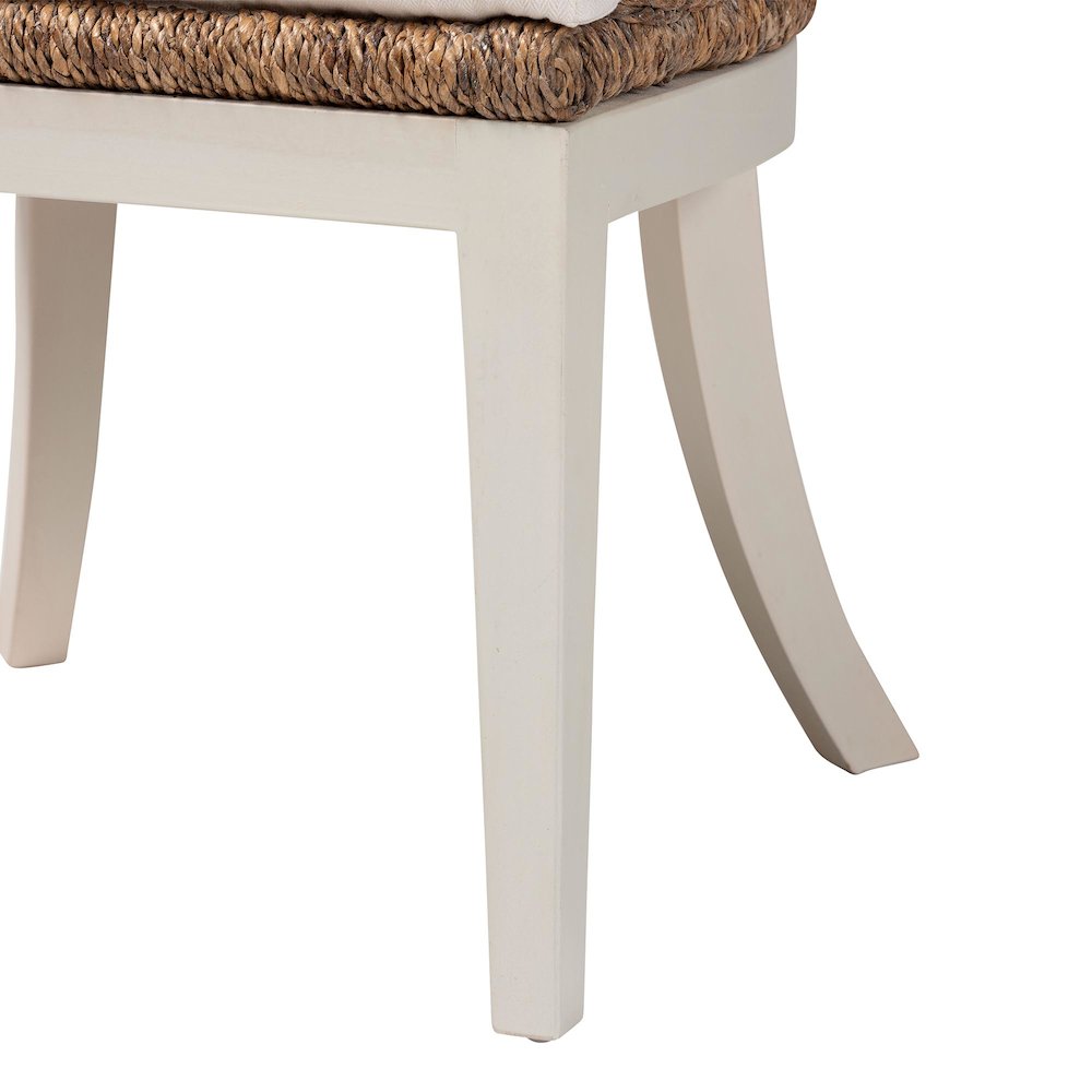 Ubud Bohemian Natural Seagrass and Mahogany Wood Dining Chair. Picture 6