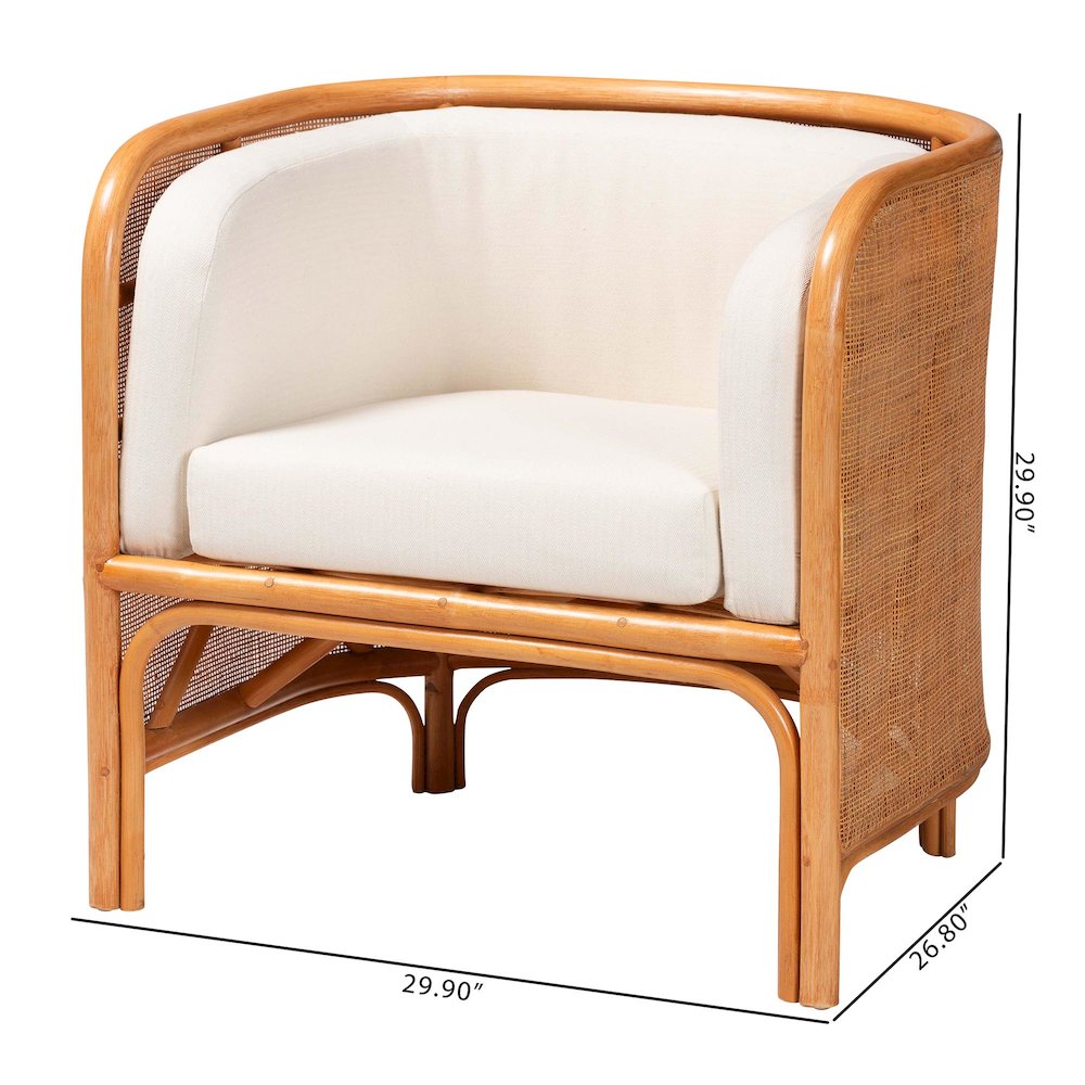 Bandung Bohemian Light Honey Rattan Accent Chair. Picture 10