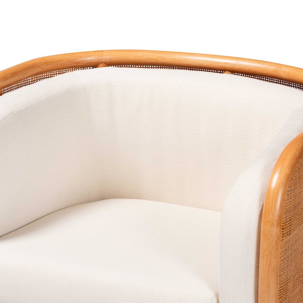 Bandung Bohemian Light Honey Rattan Accent Chair. Picture 5