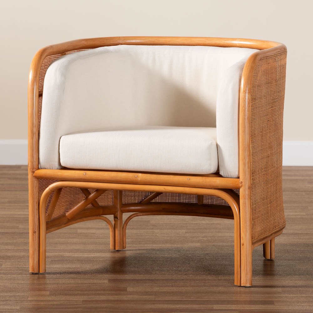 Bandung Bohemian Light Honey Rattan Accent Chair. Picture 9