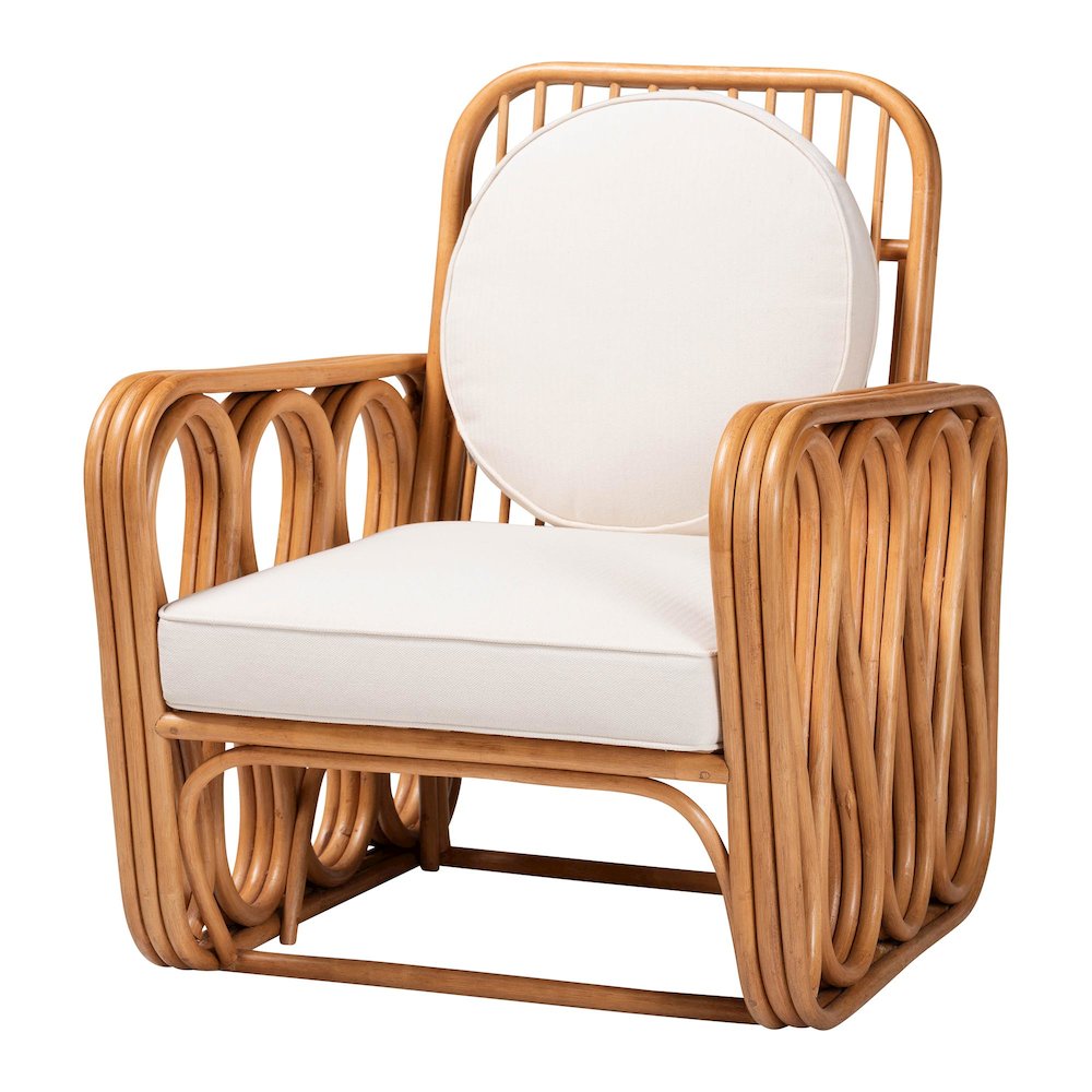 Tiramisu Bohemian Light Honey Rattan Arm Chair. Picture 1
