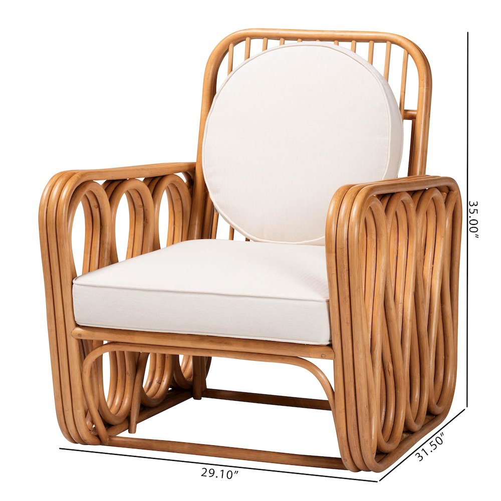Tiramisu Bohemian Light Honey Rattan Arm Chair. Picture 10