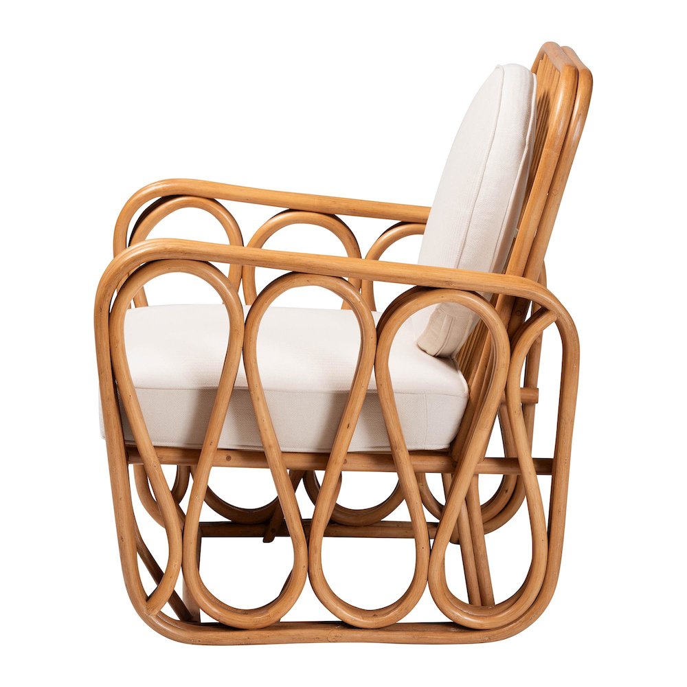 Tiramisu Bohemian Light Honey Rattan Arm Chair. Picture 3