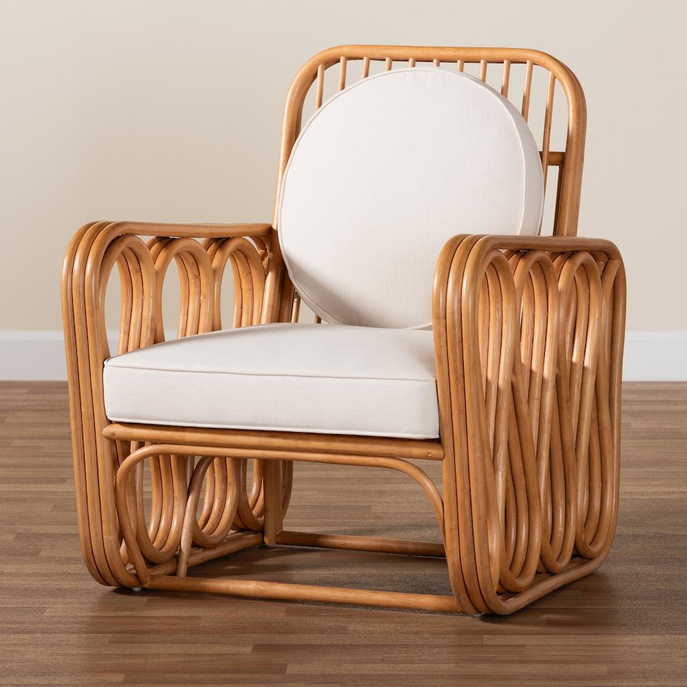 Tiramisu Bohemian Light Honey Rattan Arm Chair. Picture 9