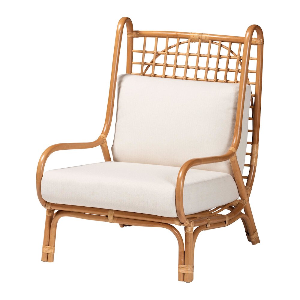 Helina Bohemian Light Honey Rattan Accent Chair. Picture 1