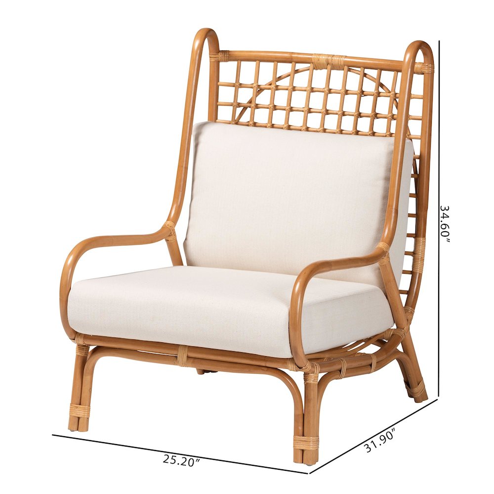 Helina Bohemian Light Honey Rattan Accent Chair. Picture 10