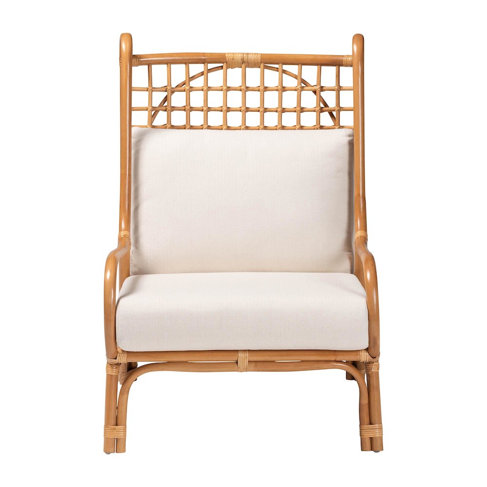 Helina Bohemian Light Honey Rattan Accent Chair. Picture 2