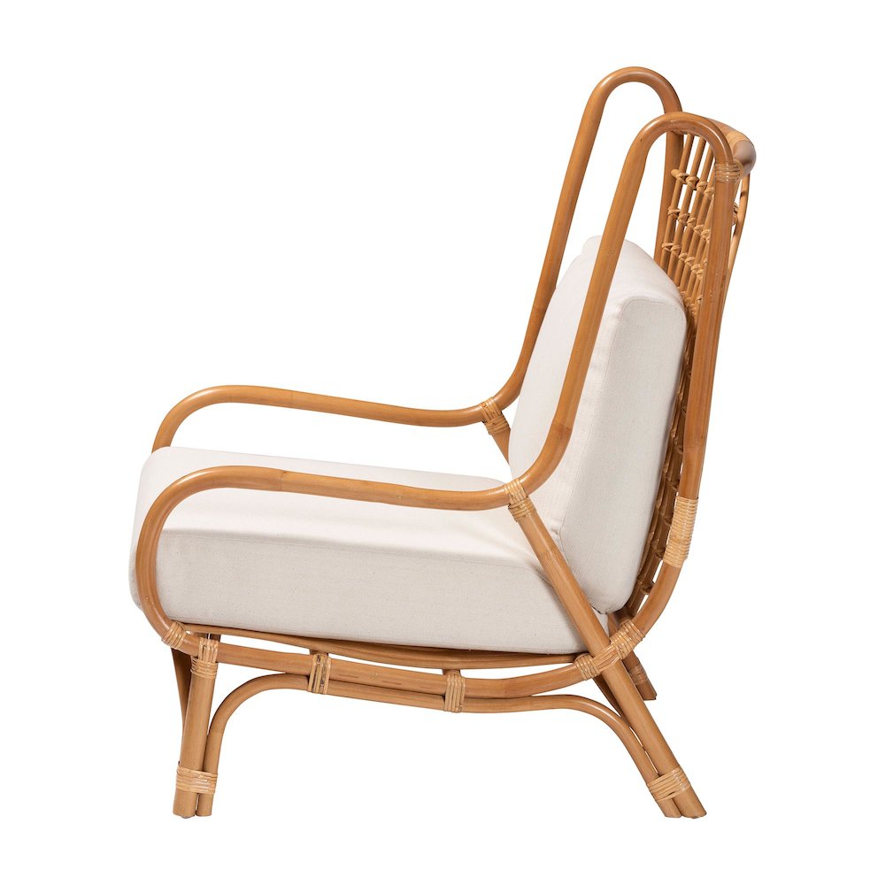 Helina Bohemian Light Honey Rattan Accent Chair. Picture 3