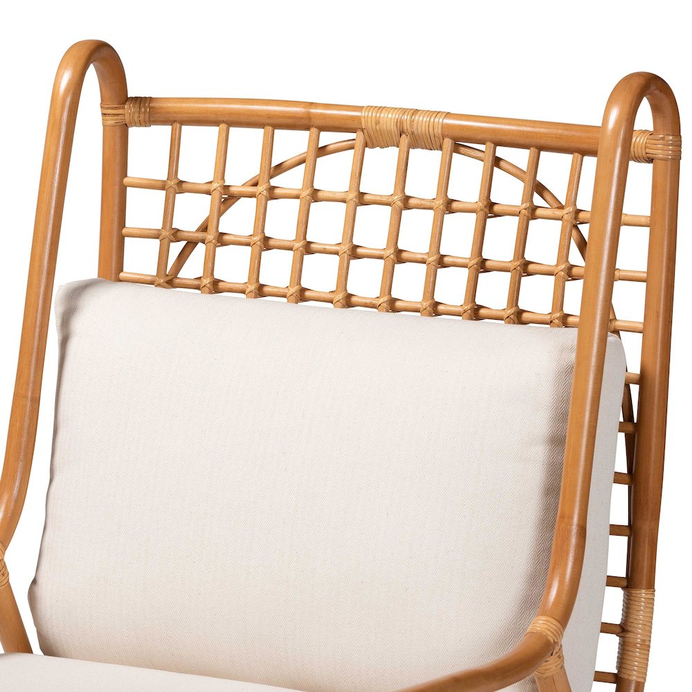 Helina Bohemian Light Honey Rattan Accent Chair. Picture 5