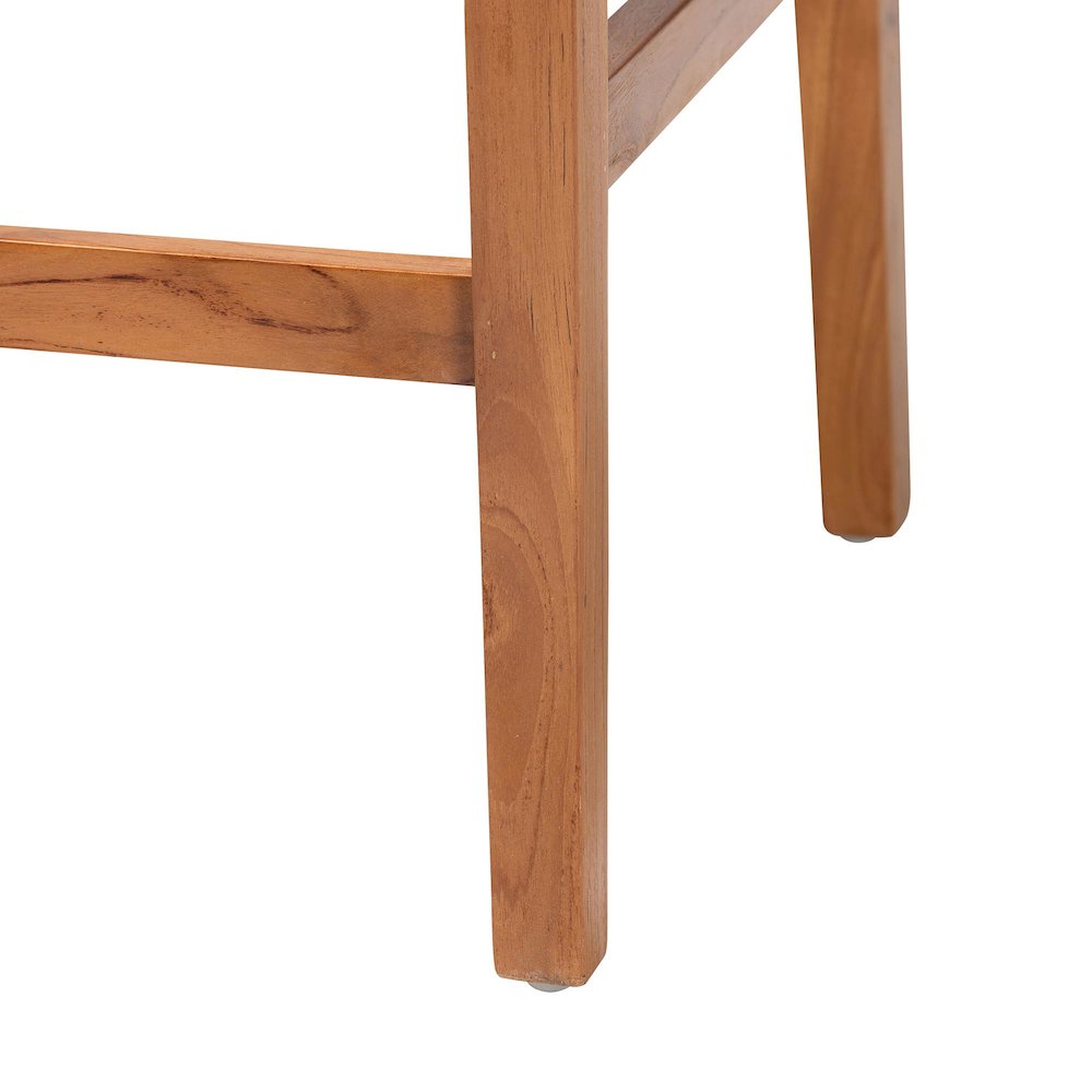Prita Bohemian Paper Loom and Natural Mahogany Wood 2-Piece Bar Stool Set. Picture 5