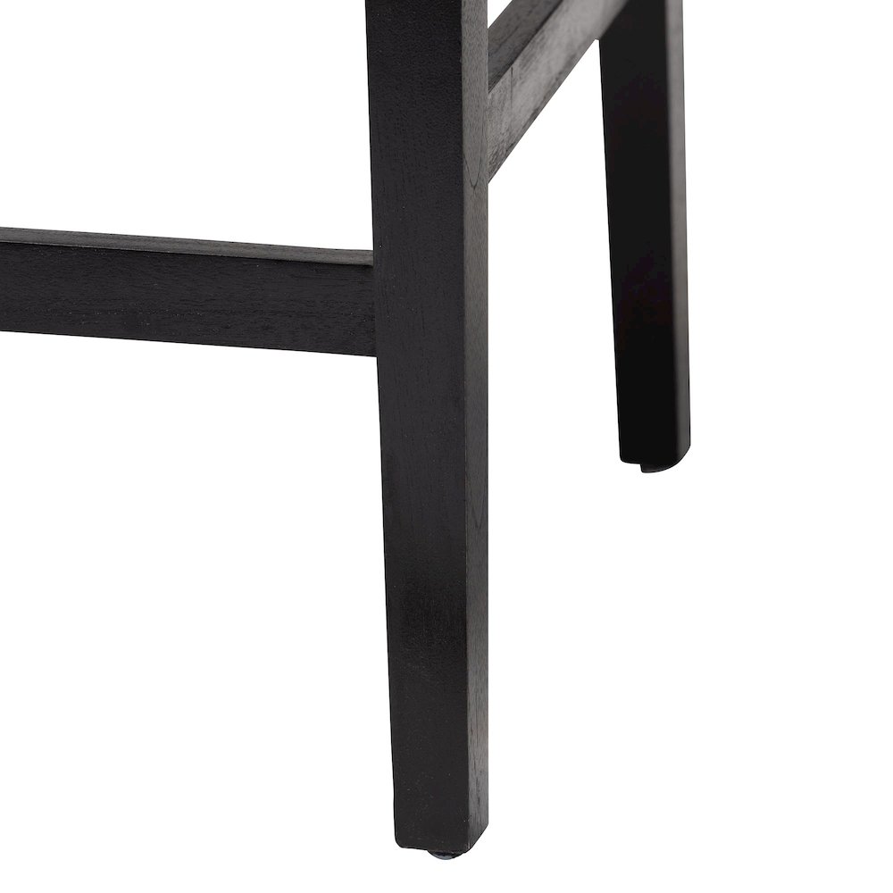 Prita Bohemian Paper Loom and Black Mahogany Wood 2-Piece Bar Stool Set. Picture 5