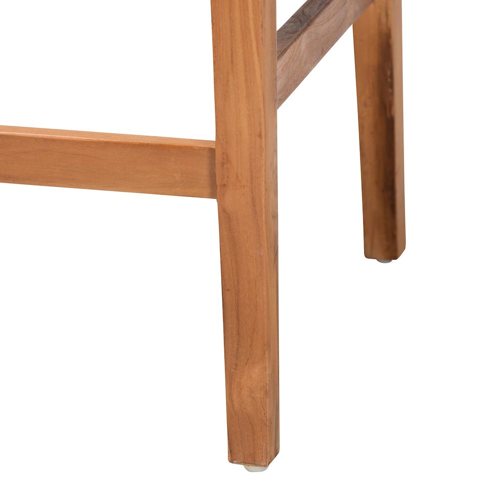 Prita Bohemian Paper Loom and Natural Mahogany Wood 2-Piece Counter Stool Set. Picture 5