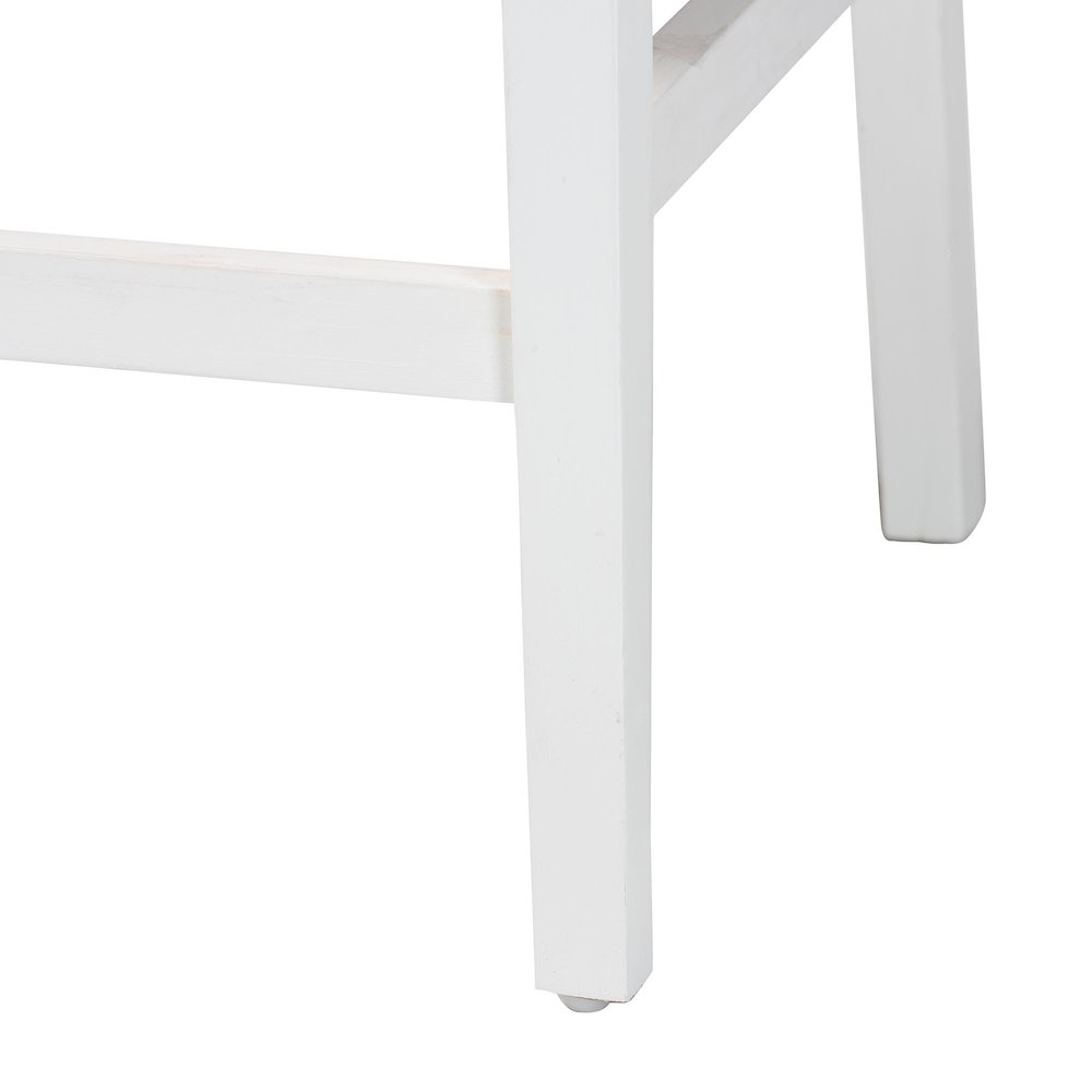 Talli Bohemian Paper Loom and White Mahogany Wood 2-Piece Counter Stool Set. Picture 5