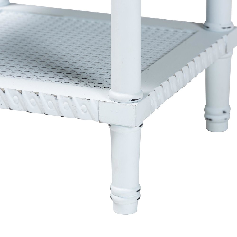 Jeanne Vintage Traditional White Wood End Table. Picture 4