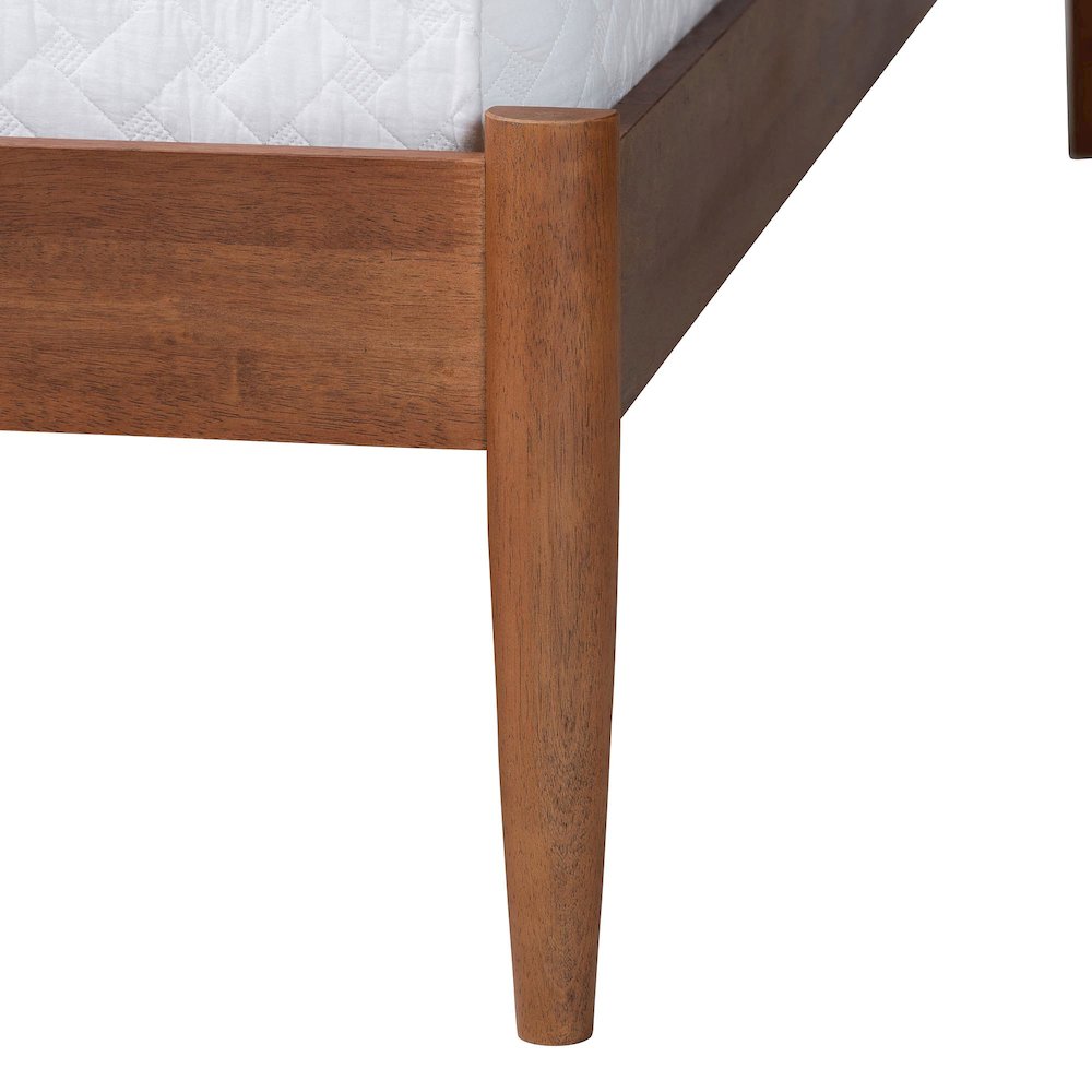 Baxton Studio Maeron Mid-Century Modern Walnut Brown Queen Platform Bed. Picture 5
