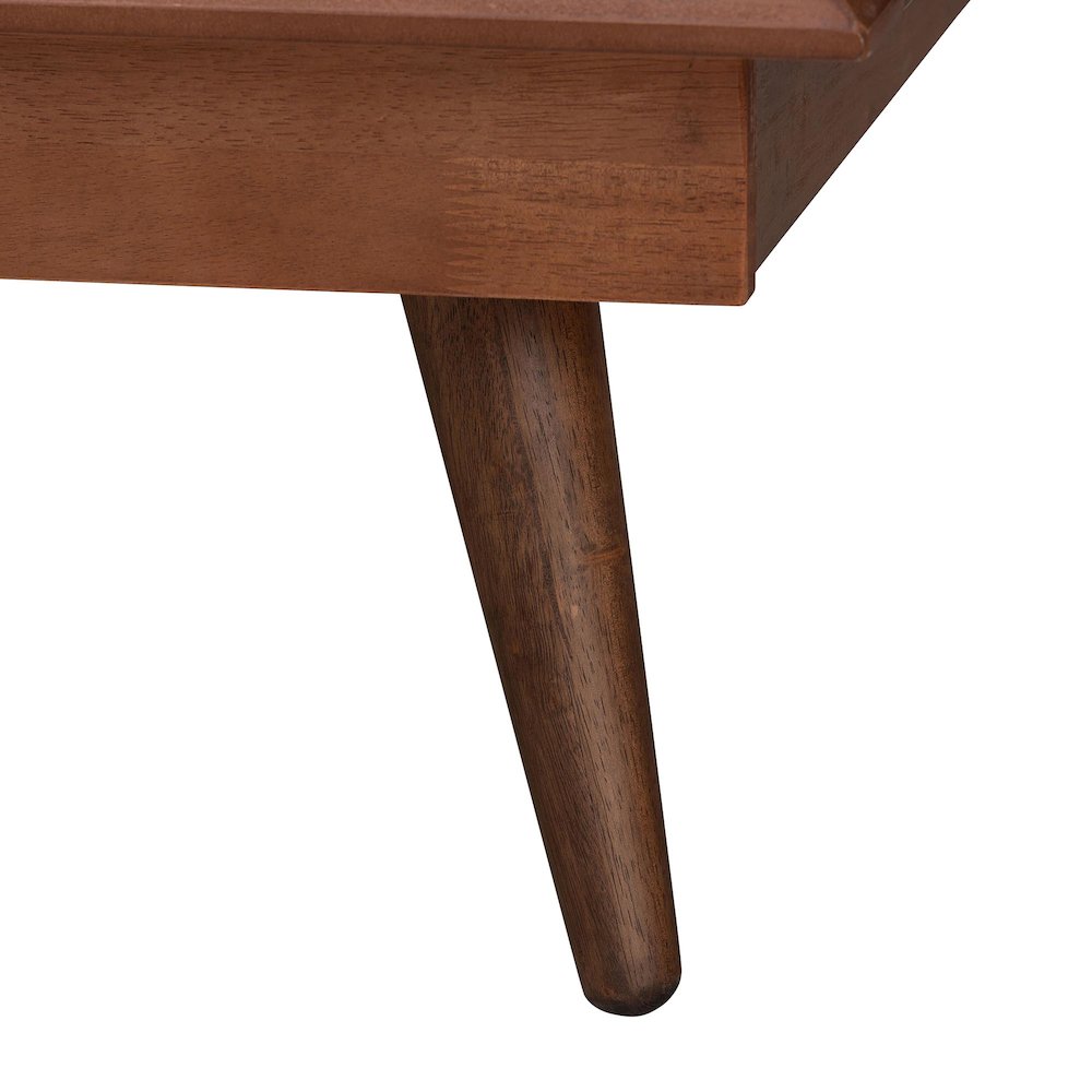 Elvina Mid-Century Transitional Ash Walnut Wood Queen Size Platform Bed. Picture 5