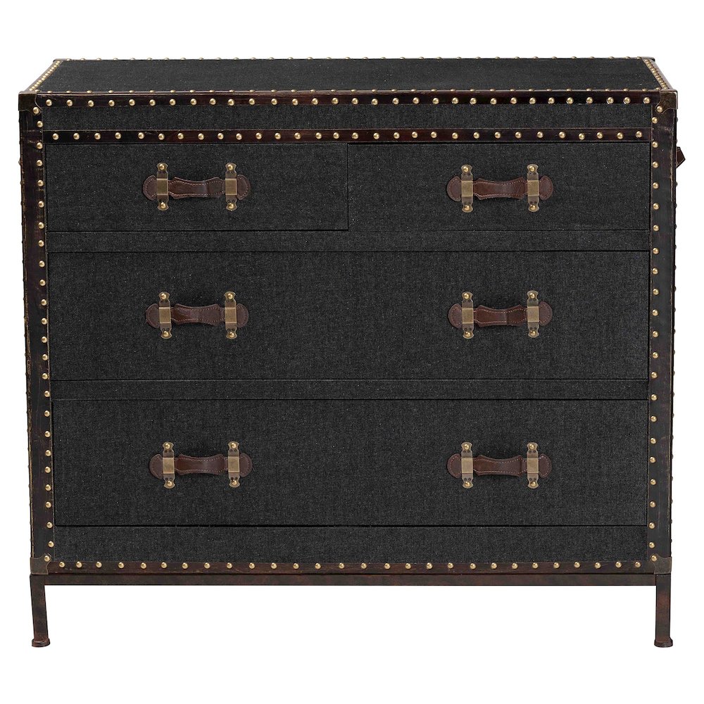 Studio Benton Vintage Black Canvas 4-Drawer Storage Cabinet. Picture 3