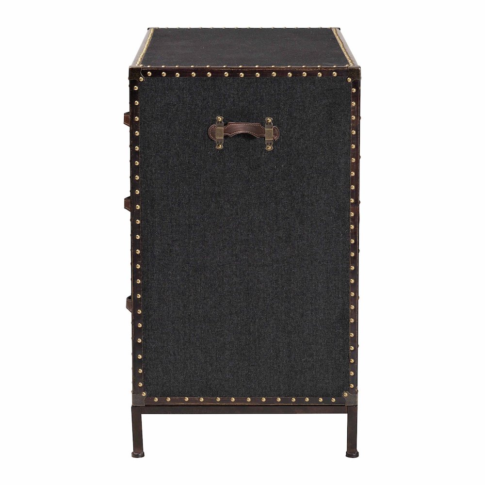 Studio Benton Vintage Black Canvas 4-Drawer Storage Cabinet. Picture 4
