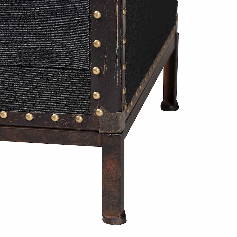 Studio Benton Vintage Black Canvas 4-Drawer Storage Cabinet. Picture 7