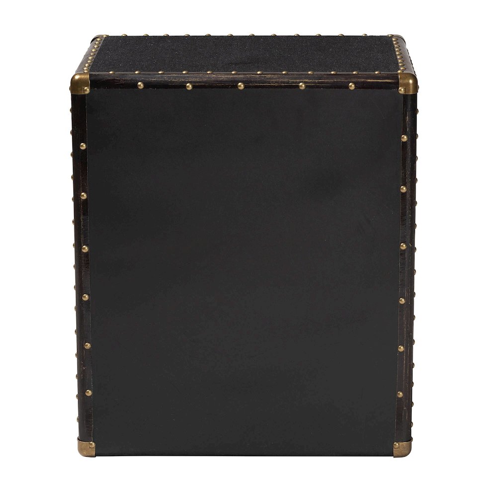 Mallison Vintage Black Canvas 3-Drawer End Table. Picture 5